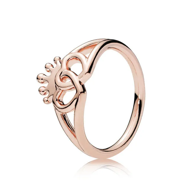 16 Style Silver Charming Crown Bowknot Pearl Crystal Style Rings for Women Party Wedding Jewelry
