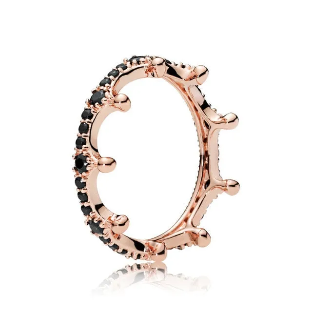 16 Style Silver Charming Crown Bowknot Pearl Crystal Style Rings for Women Party Wedding Jewelry