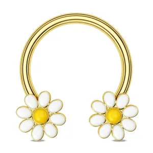 16G Daisy Horseshoe Septum Rings Daith Earrings
