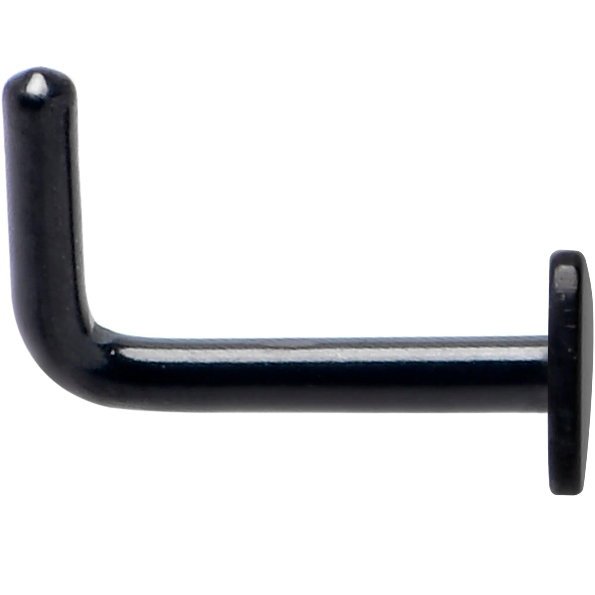 18 Gauge 1/4 Black ASTM F-136 Implant Grade Titanium Heart End L Shape Nose Ring