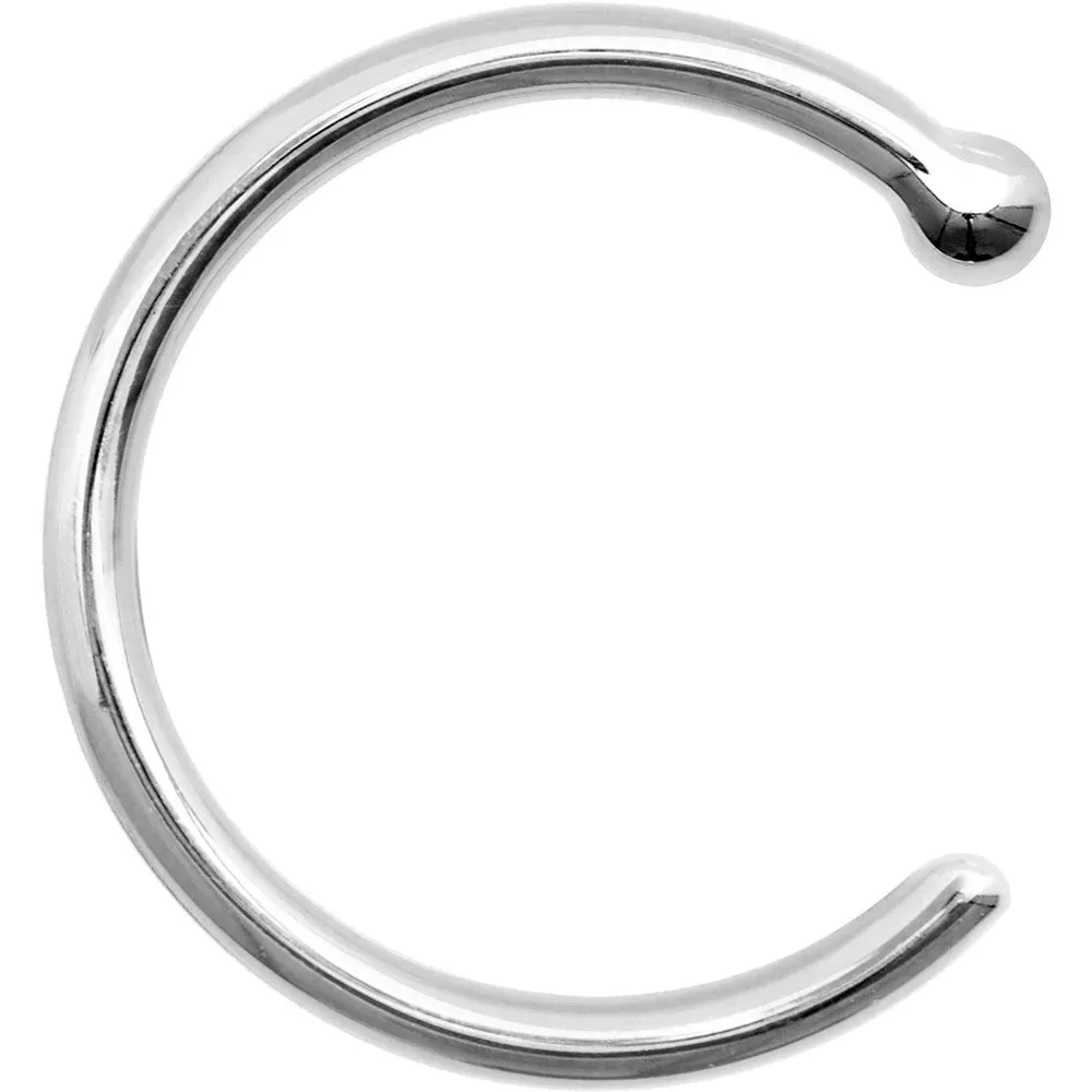 18 Gauge 5/16 Solid 18KT White Gold Nose Hoop
