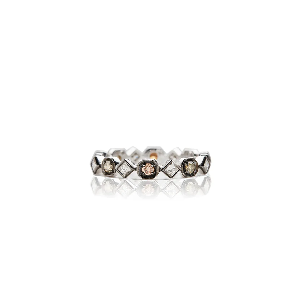 18 Karat White Gold Art Deco Diamond Band