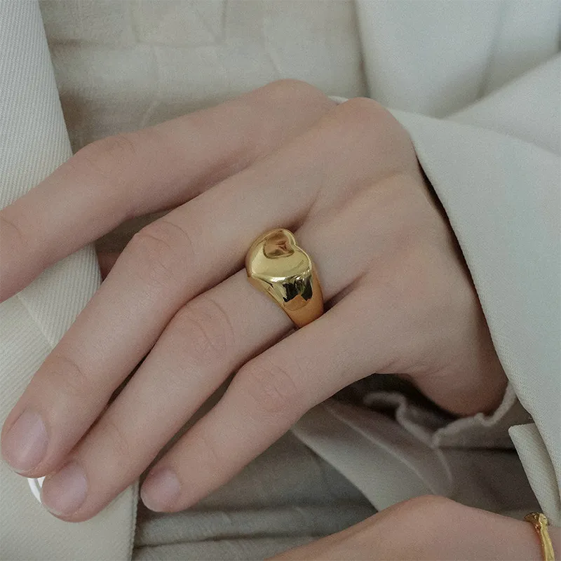 18K Gold Plated Plain Rings collection A