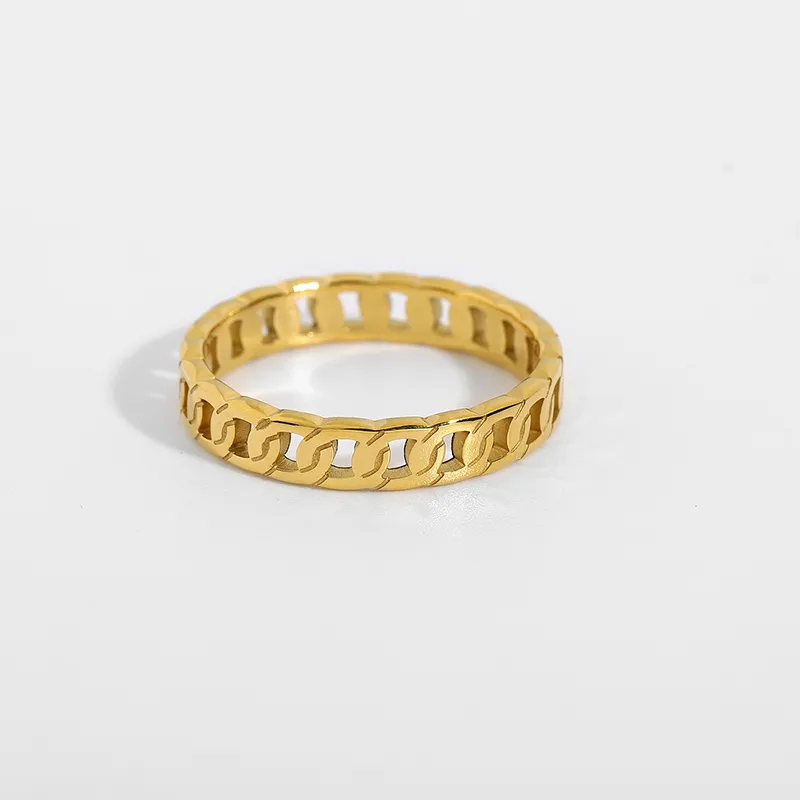 18K Gold Plated Plain Rings collection A