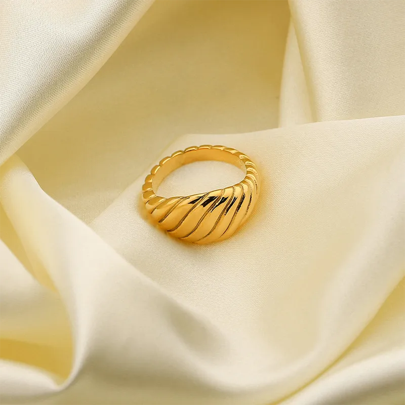18K Gold Plated Plain Rings collection A