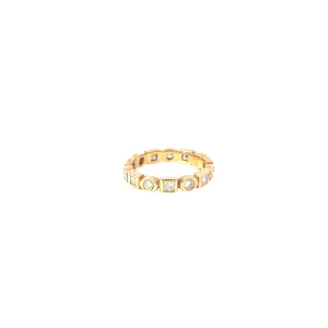 18k Rose Gold 1.08ct G VS2 Total  Weight Round and square bezel diamond eternity ring size 7