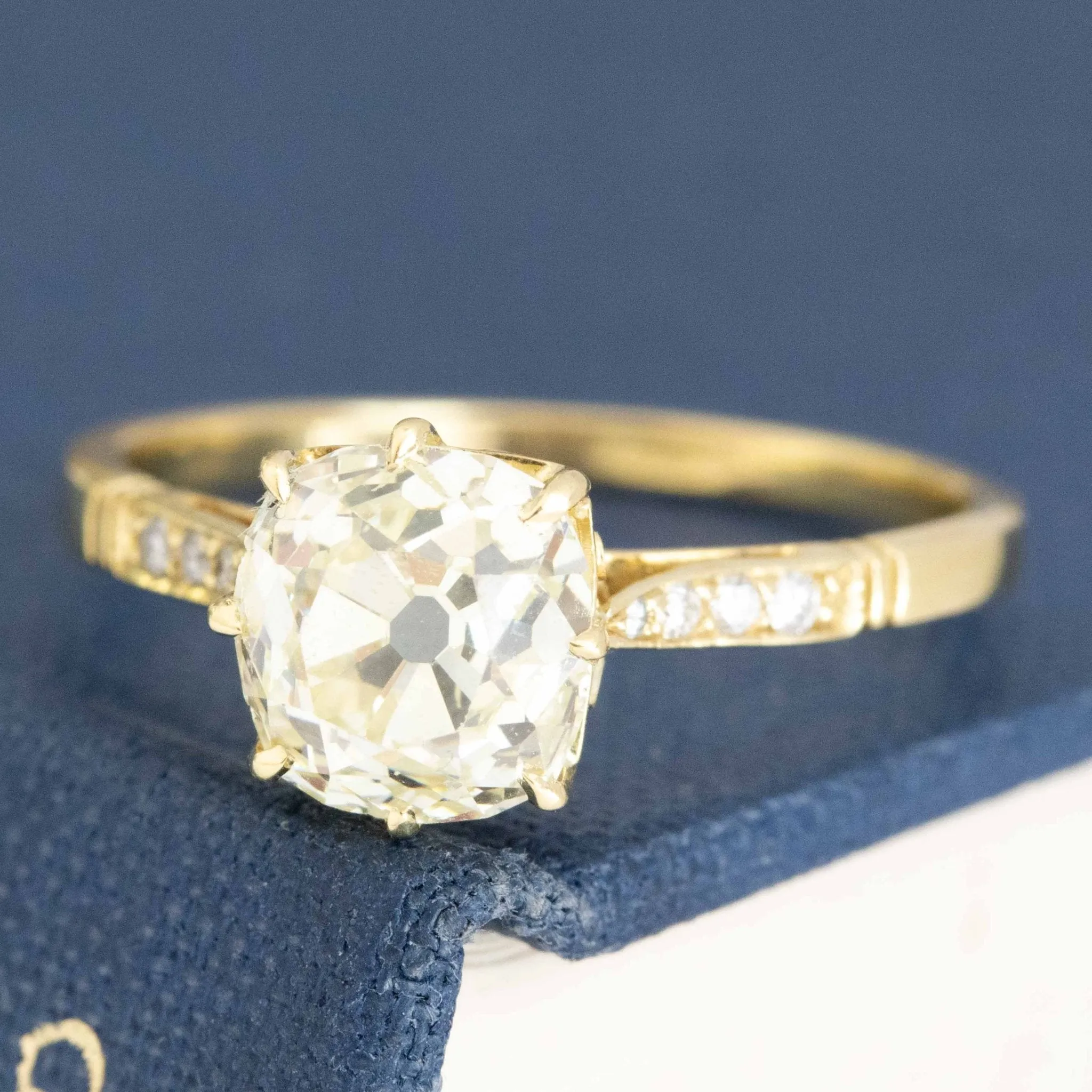1.91ct Vintage Old Mine Cut Diamond Solitaire