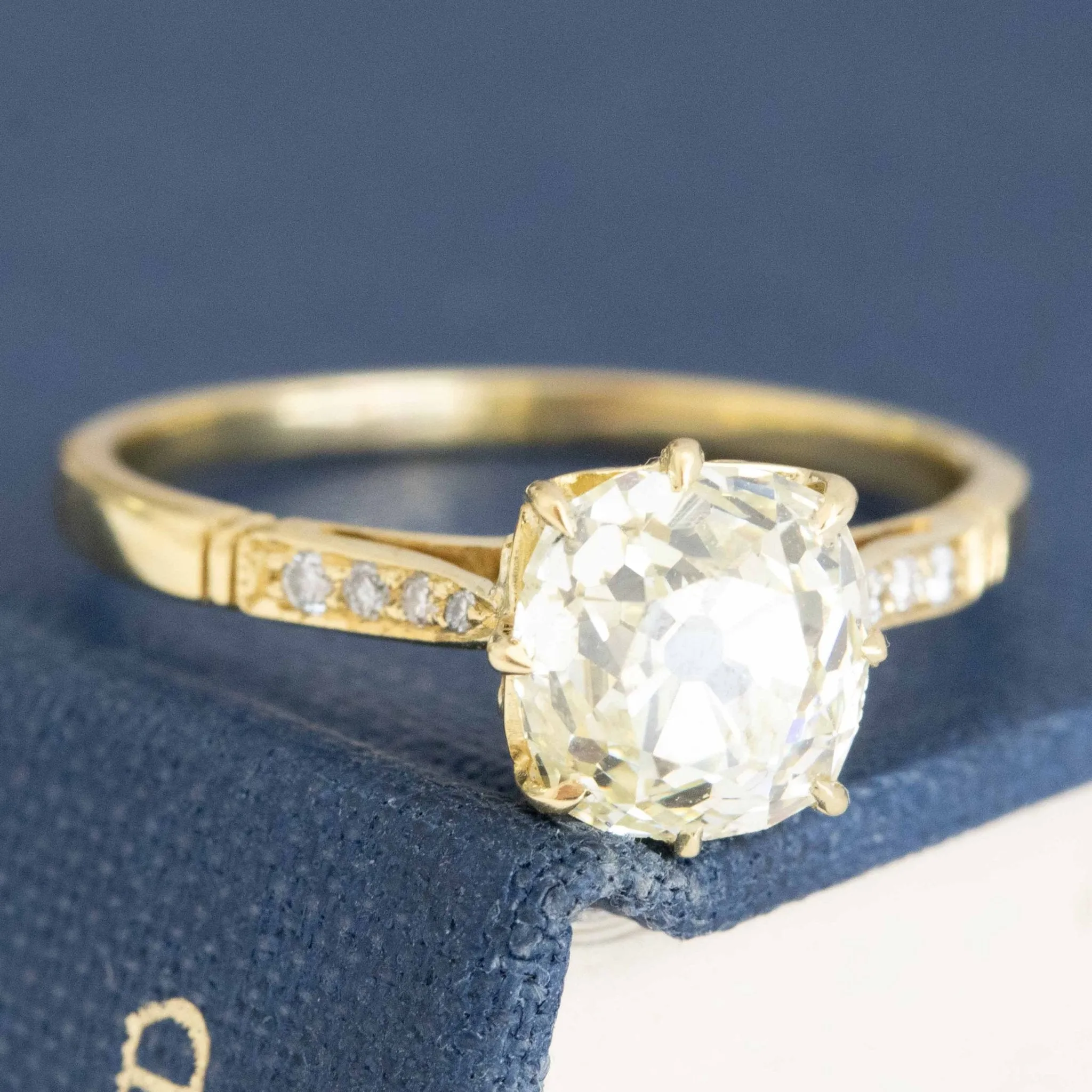 1.91ct Vintage Old Mine Cut Diamond Solitaire