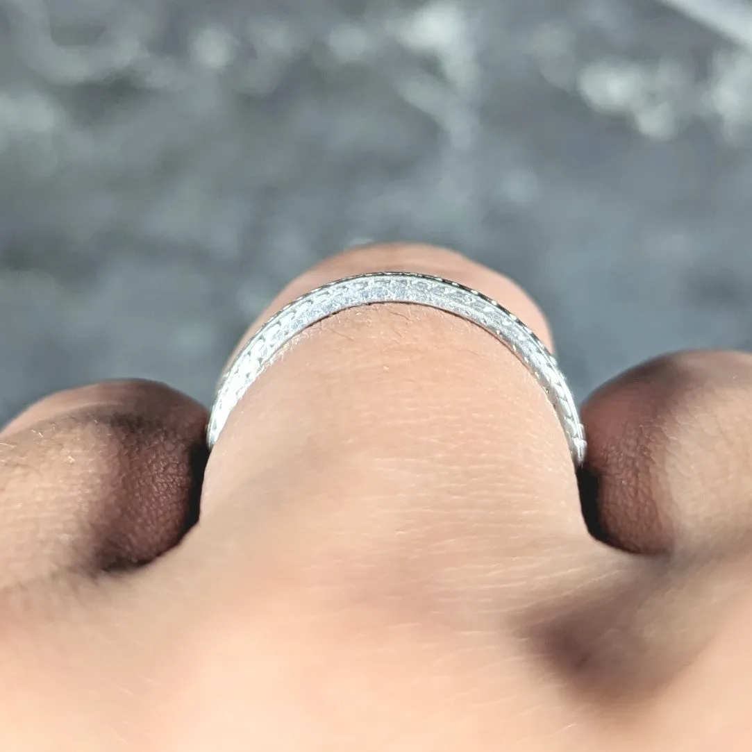 1920's Art Deco Platinum Wheat Antique Wedding Band Ring
