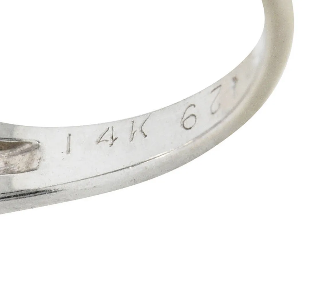 1929 Art Deco 1.00 CTW Diamond 14 Karat White Gold Double Row Band Ring