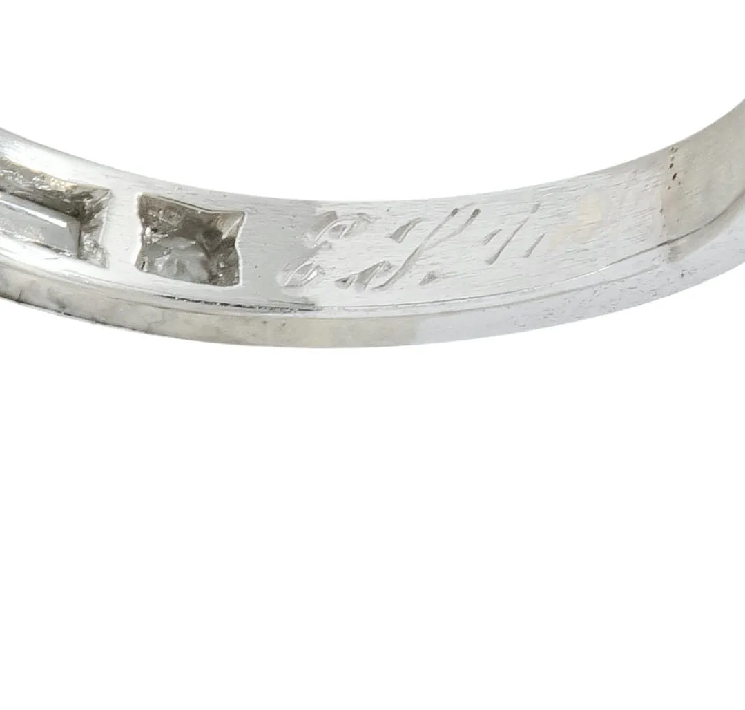 1930 Art Deco Baguette Single Cut Diamond Platinum Anniversary Band Ring