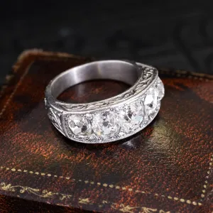 1930's 5 Stone Half Hoop Diamond Ring