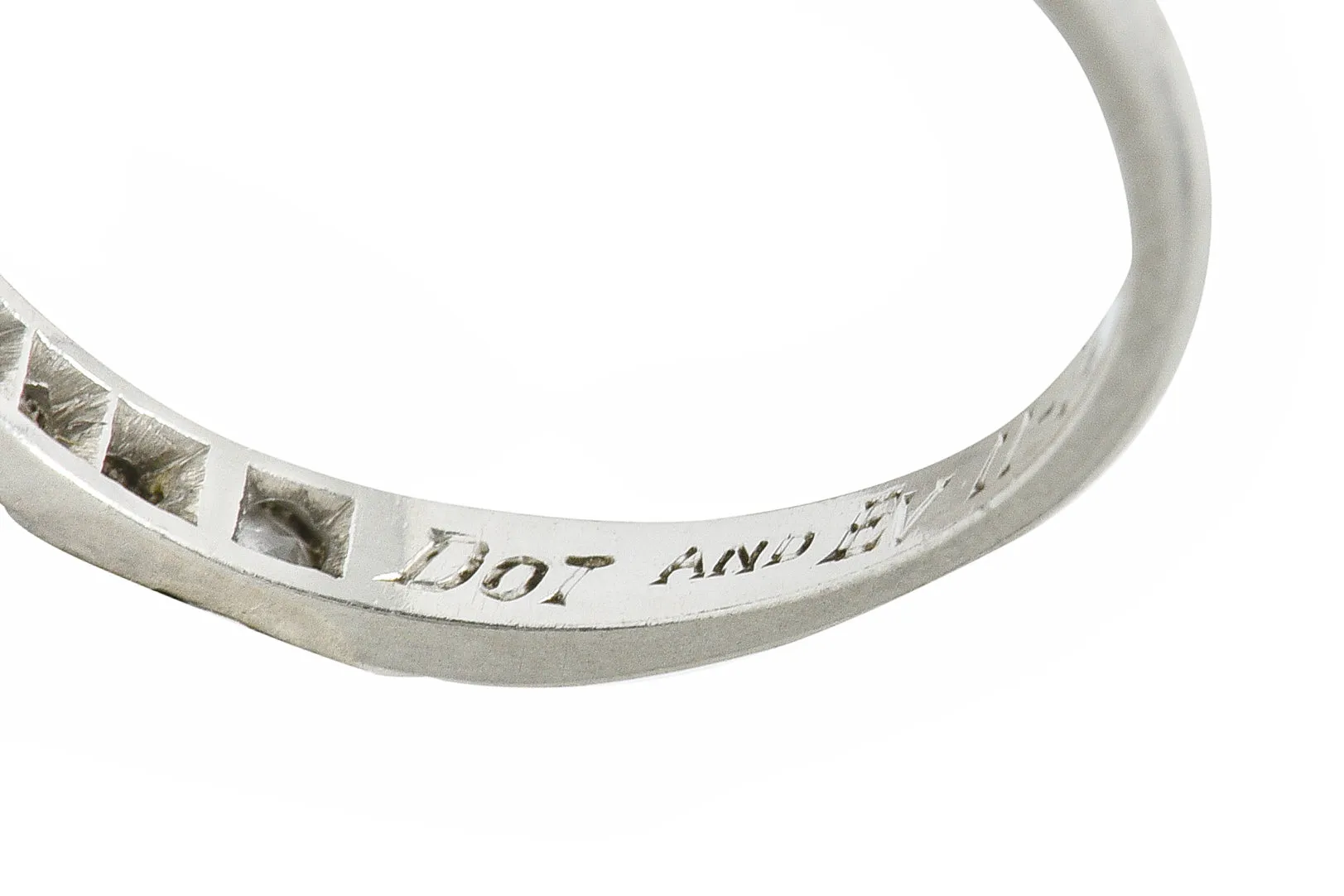 1938 Art Deco Diamond Platinum Anniversary Band Ring