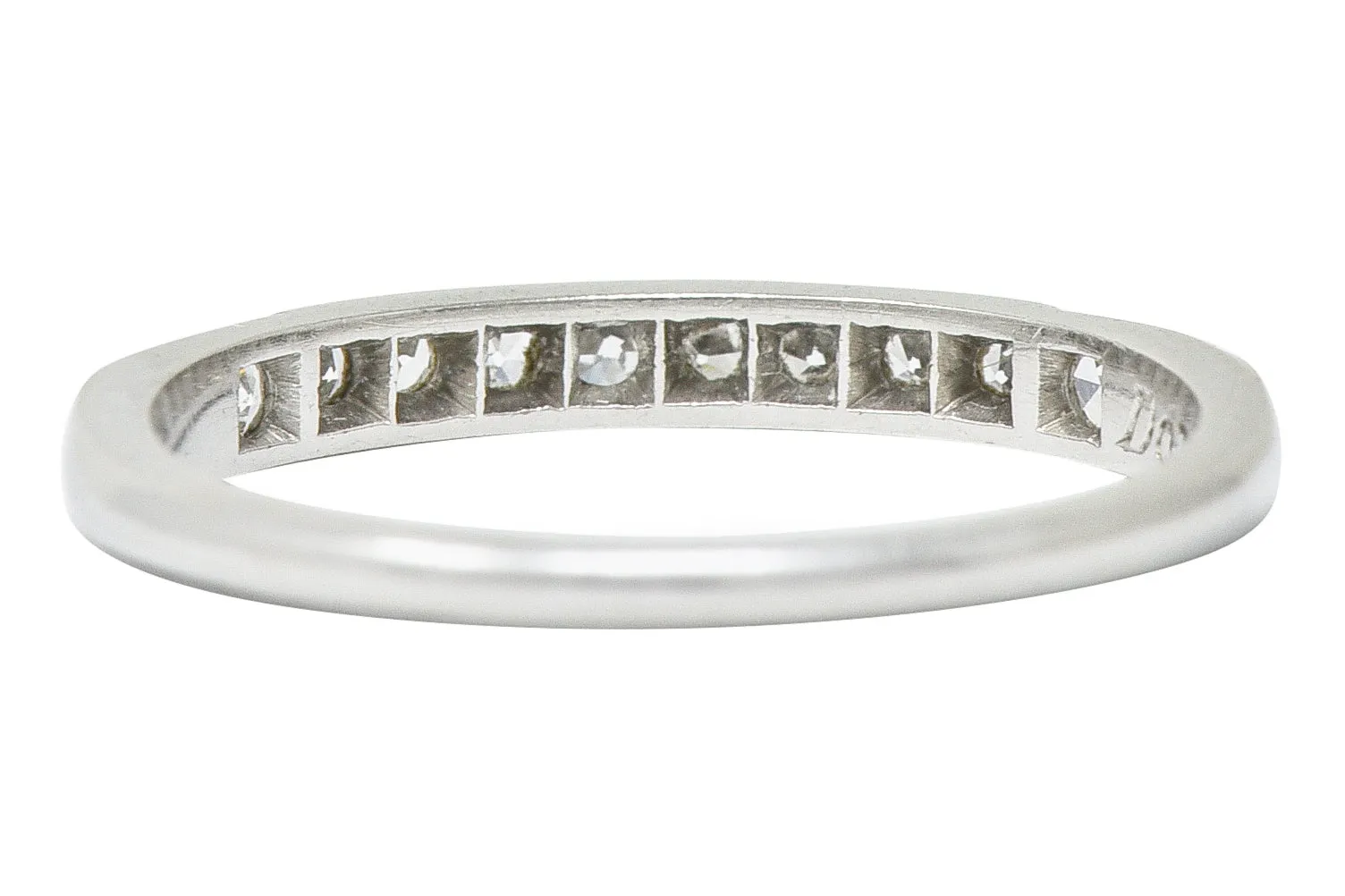 1938 Art Deco Diamond Platinum Anniversary Band Ring