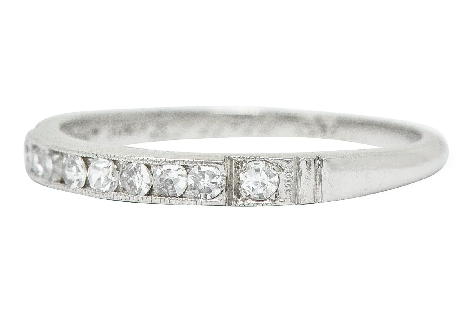 1938 Art Deco Diamond Platinum Anniversary Band Ring