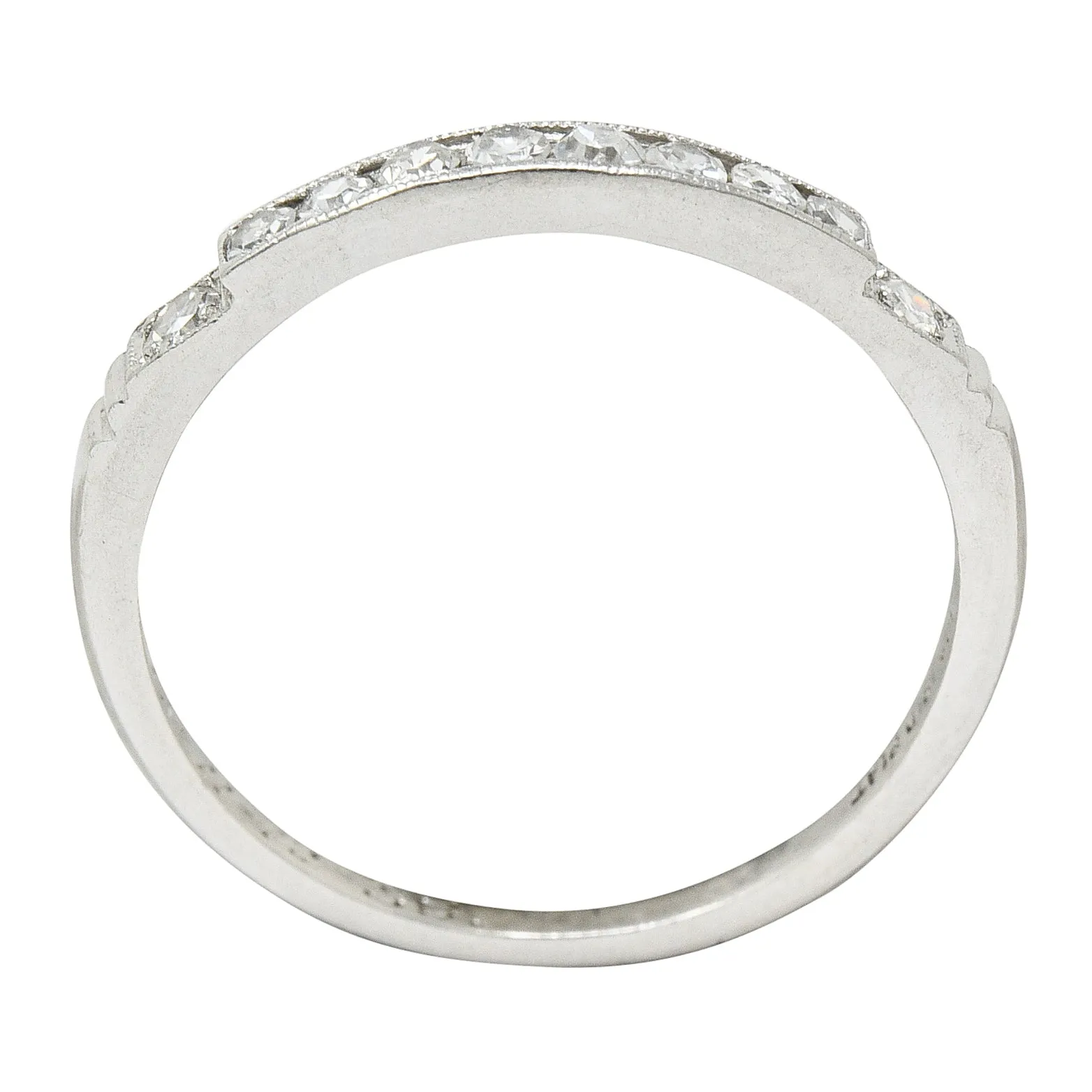 1938 Art Deco Diamond Platinum Anniversary Band Ring