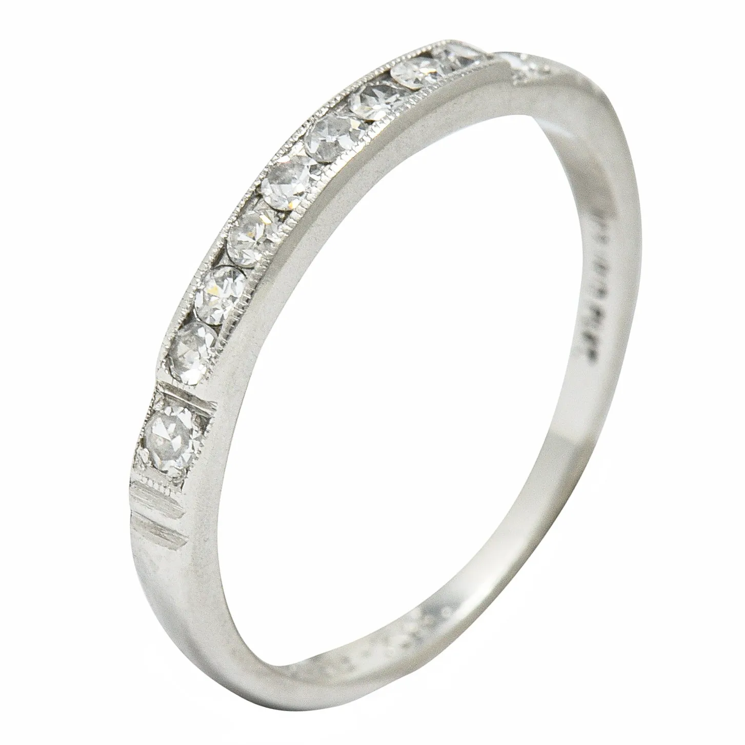 1938 Art Deco Diamond Platinum Anniversary Band Ring
