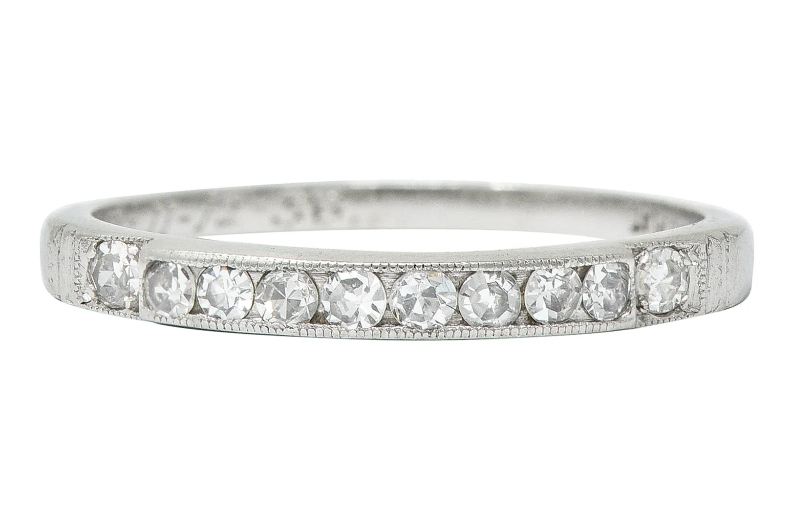 1938 Art Deco Diamond Platinum Anniversary Band Ring