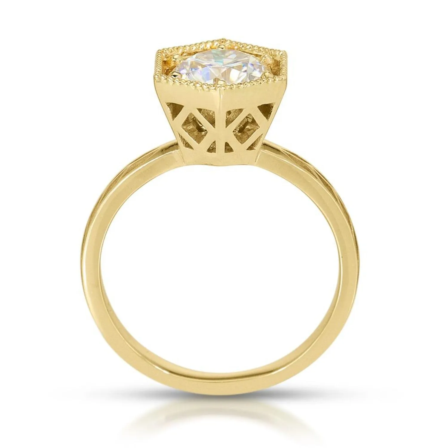 1ct Hexagon Art Deco Diamond Ring