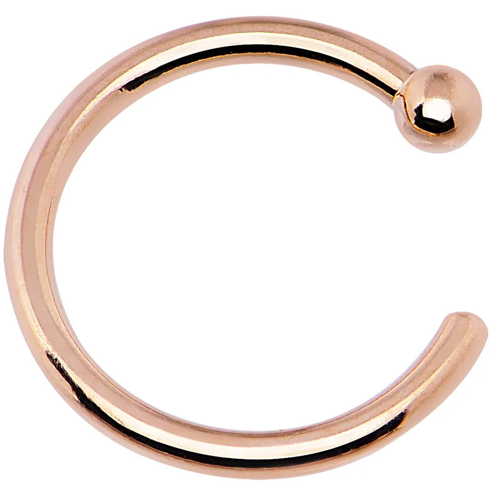 20 Gauge 1/4 14kt Solid Rose Gold Nose Hoop