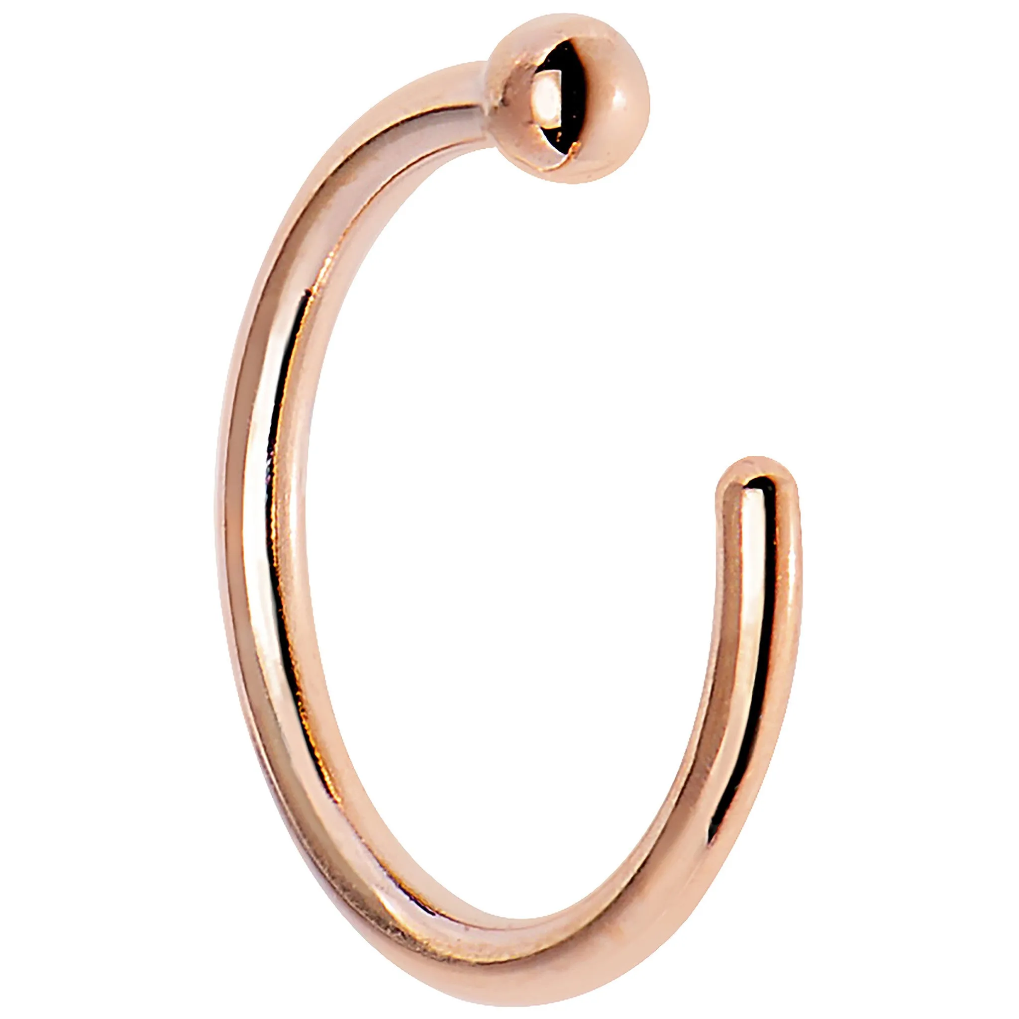 20 Gauge 1/4 14kt Solid Rose Gold Nose Hoop