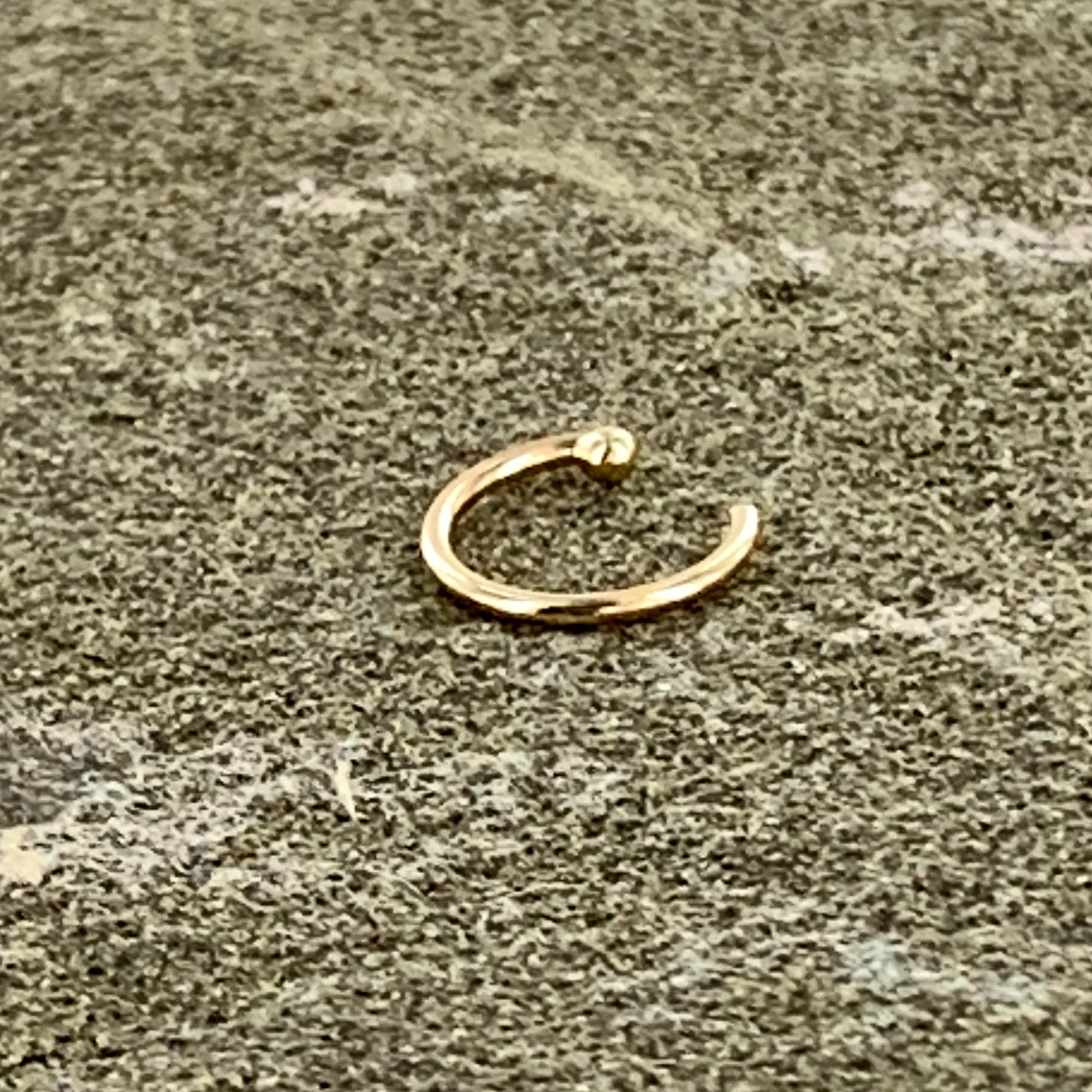 20 Gauge 1/4 14kt Solid Yellow Gold Nose Hoop