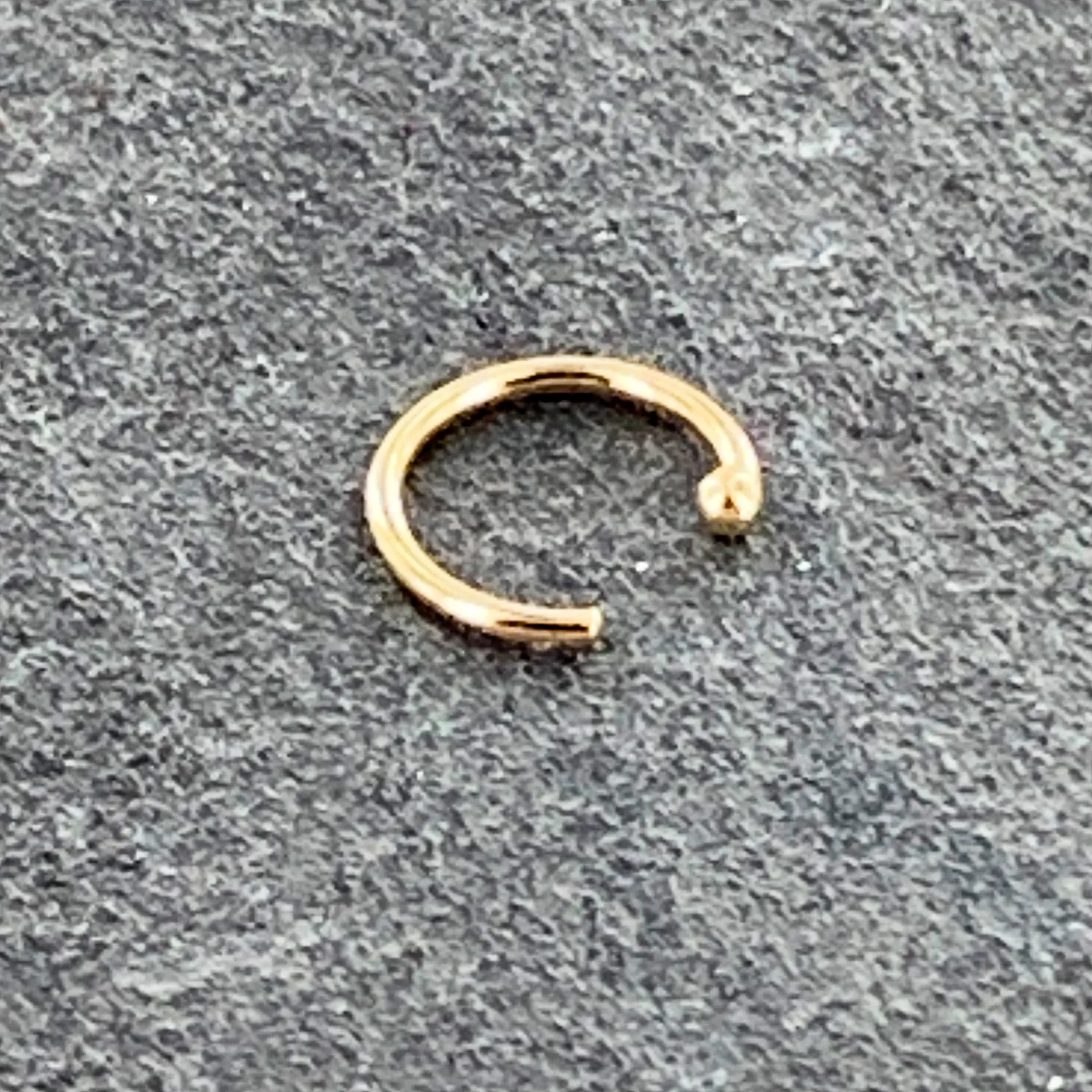 20 Gauge 1/4 14kt Solid Yellow Gold Nose Hoop