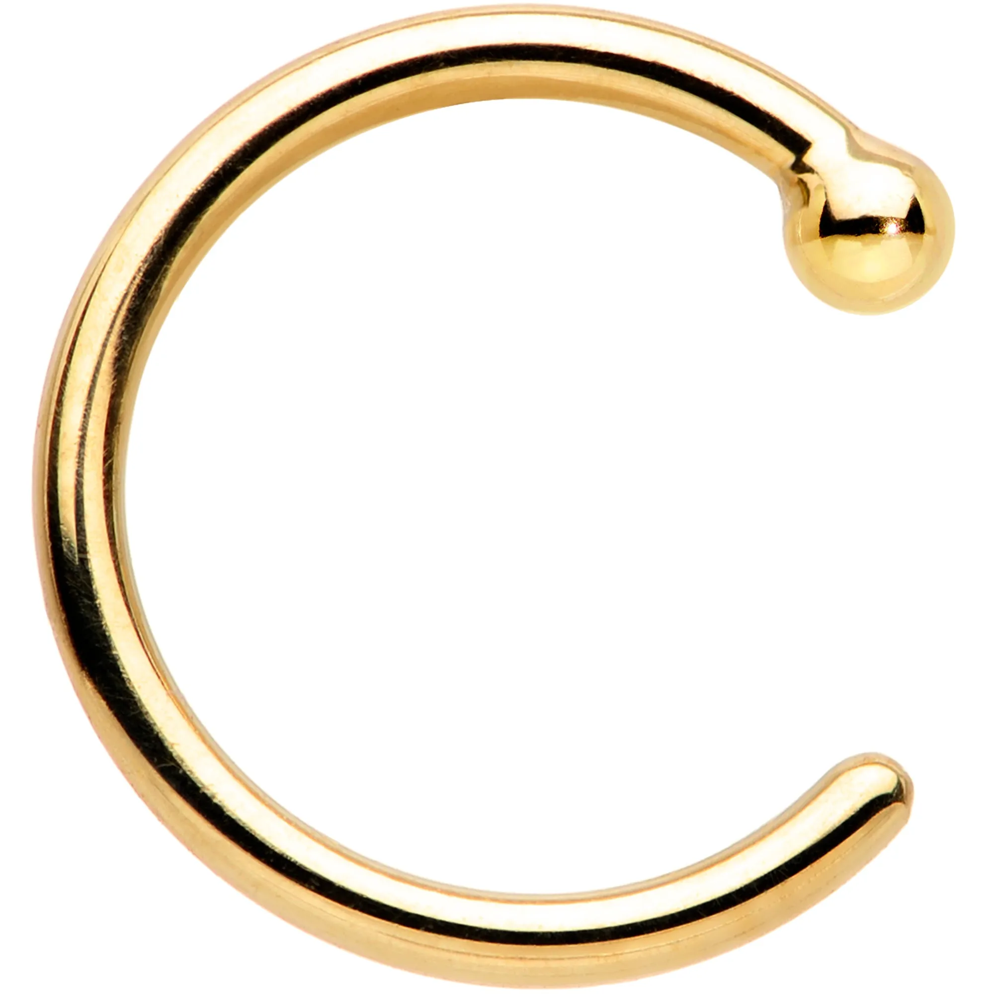 20 Gauge 1/4 18k Yellow Gold Nose Hoop