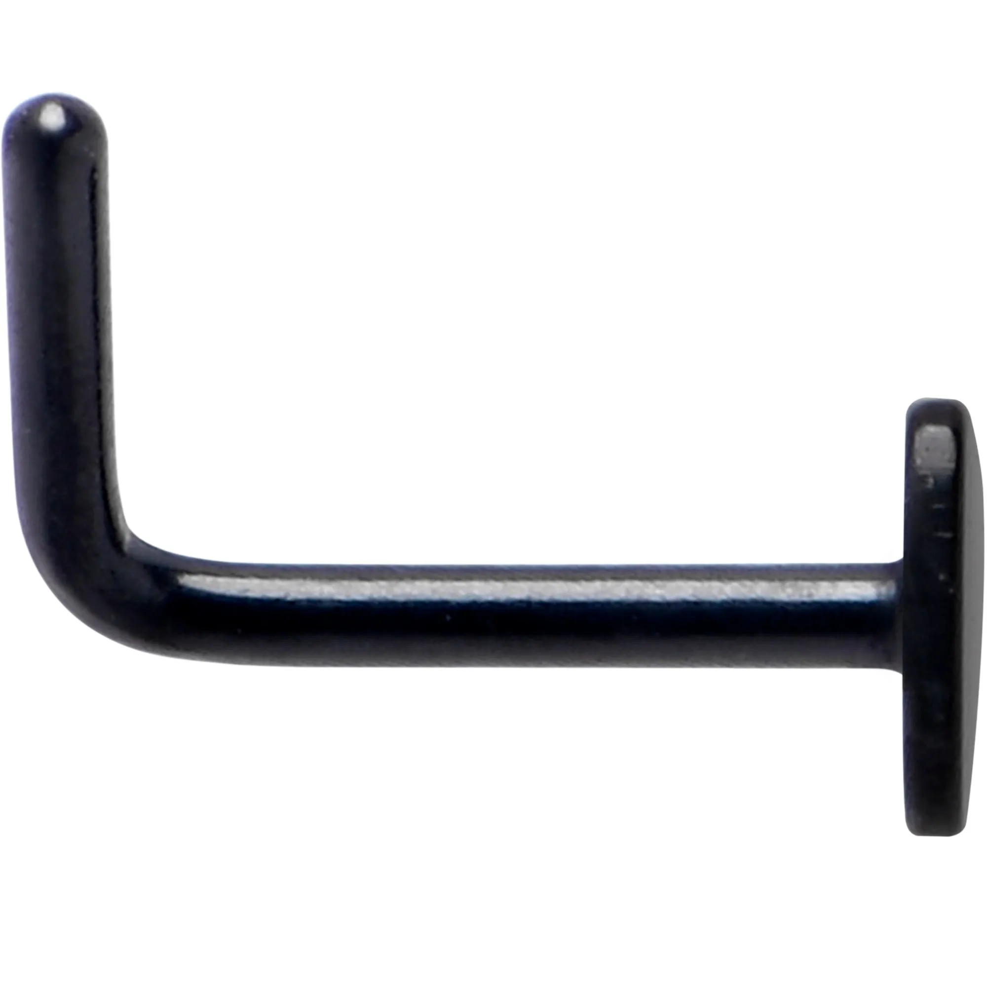 20 Gauge 1/4 Black ASTM F-136 Implant Grade Titanium Heart End L Shape Nose Ring