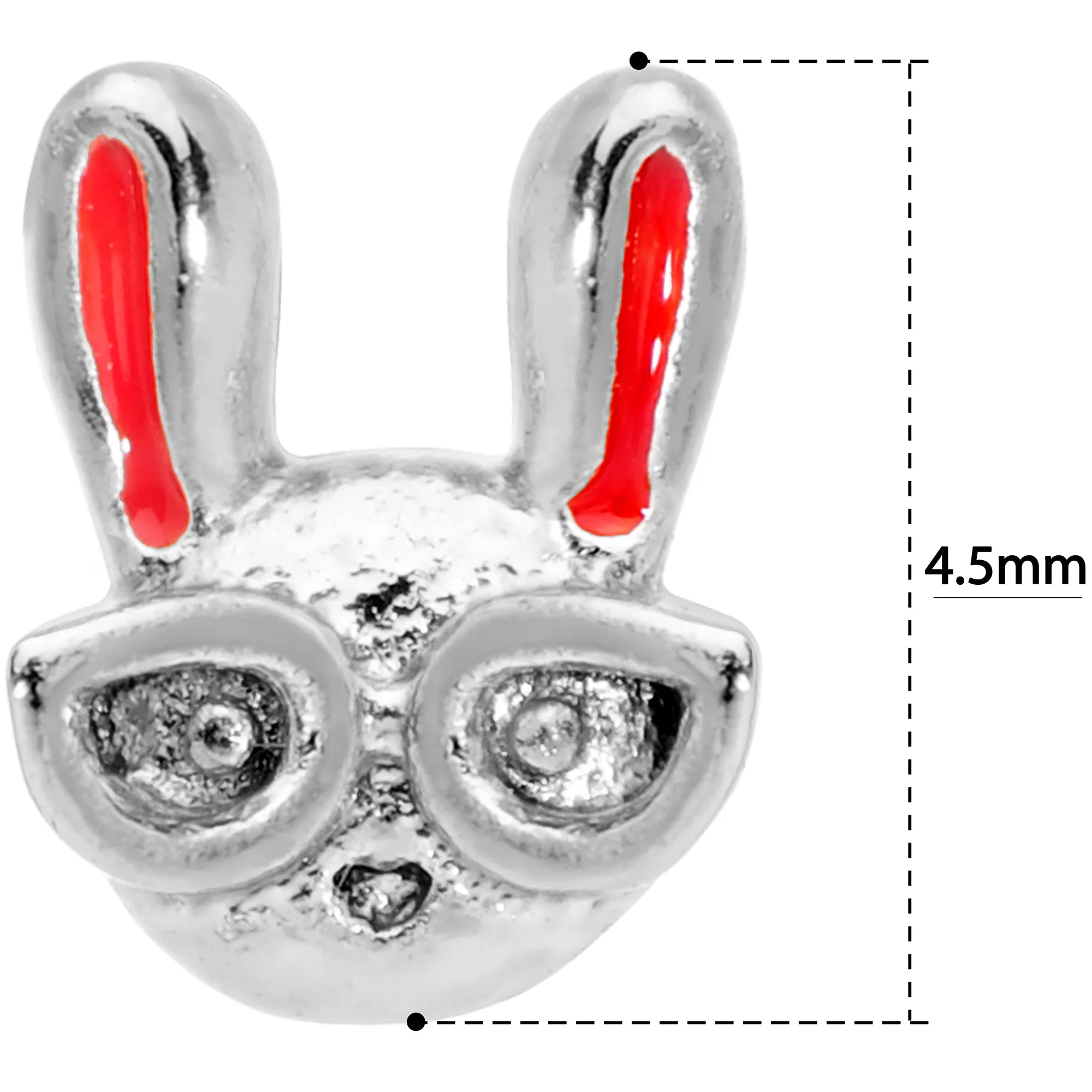 20 Gauge 5/16 Pink Ears Nerdy Easter Bunny L Shaped Nose Ring