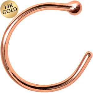 20 Gauge 5/16 Solid 14KT Rose Gold Nose Hoop