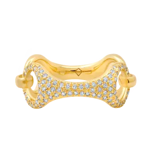 20 MM Beam Link Ring with White Pavé Diamonds