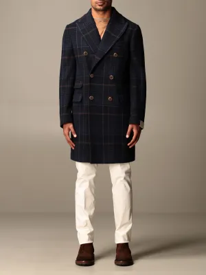 $2,000 ELEVENTY - Double-Breasted Blue CASHMERE Wool Coat - 42 US (52EU)