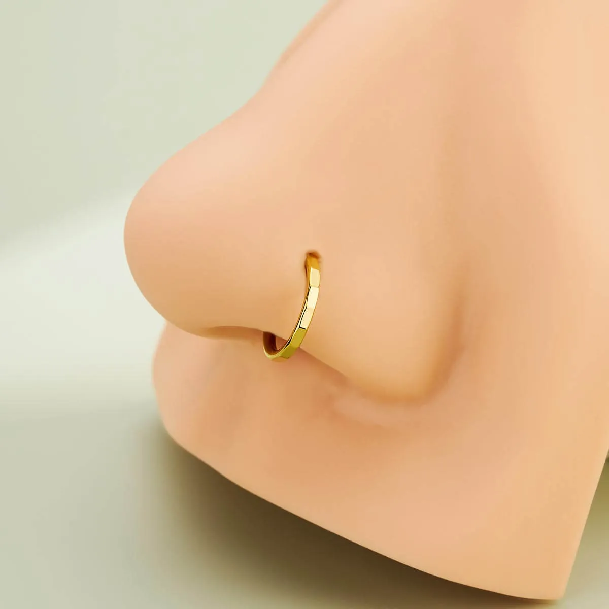 20G Rectangular Cut Hinged Segment Nose Ring