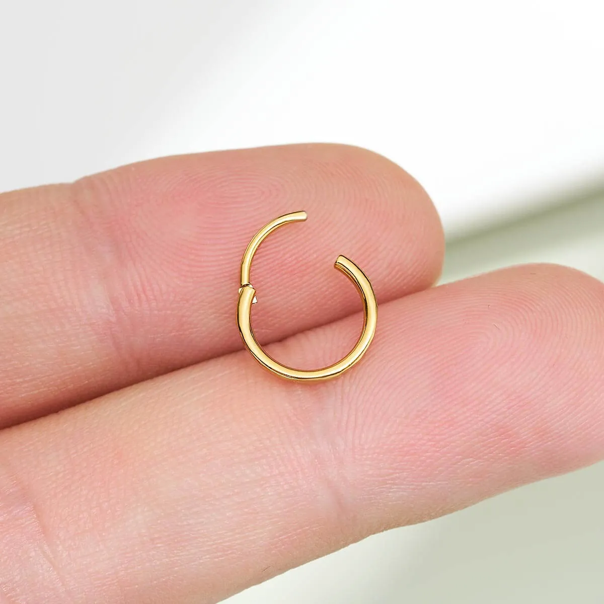 20G Rectangular Cut Hinged Segment Nose Ring