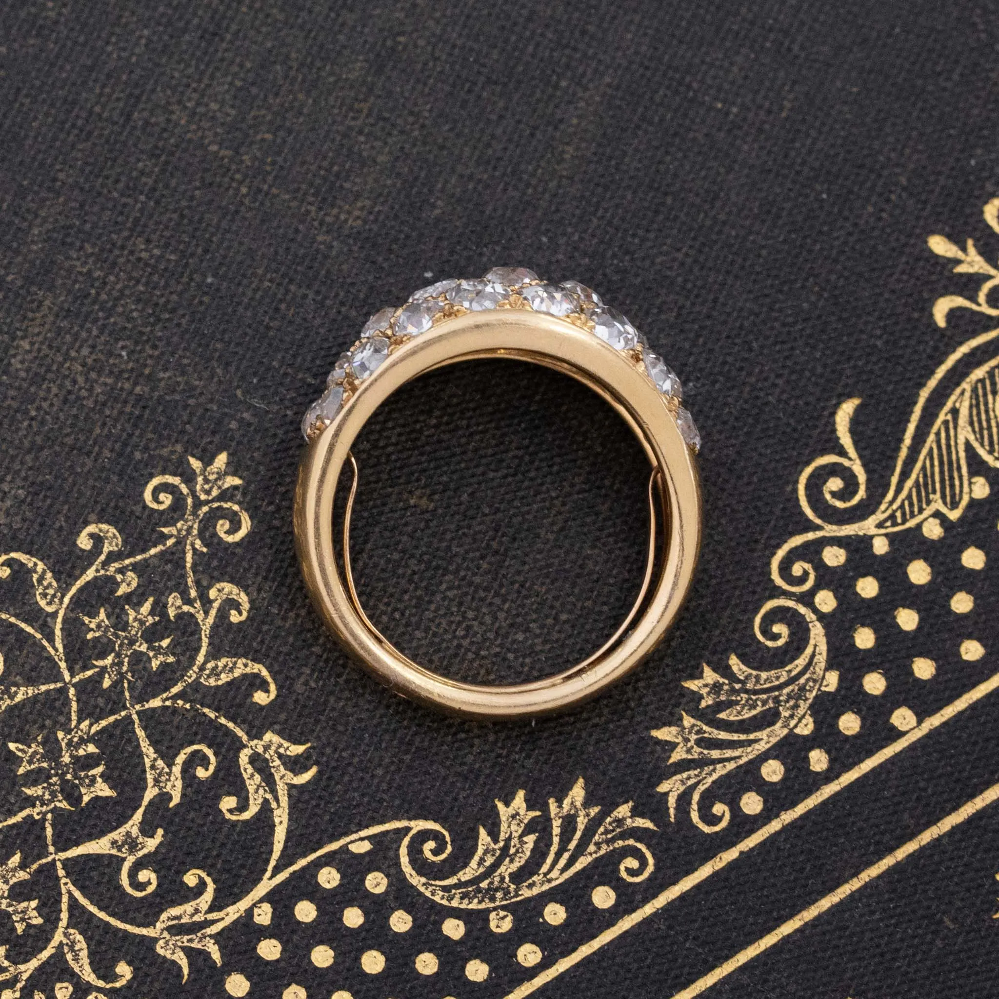 2.60ctw Old Mine Cut Diamond Cluster Dome Ring, French