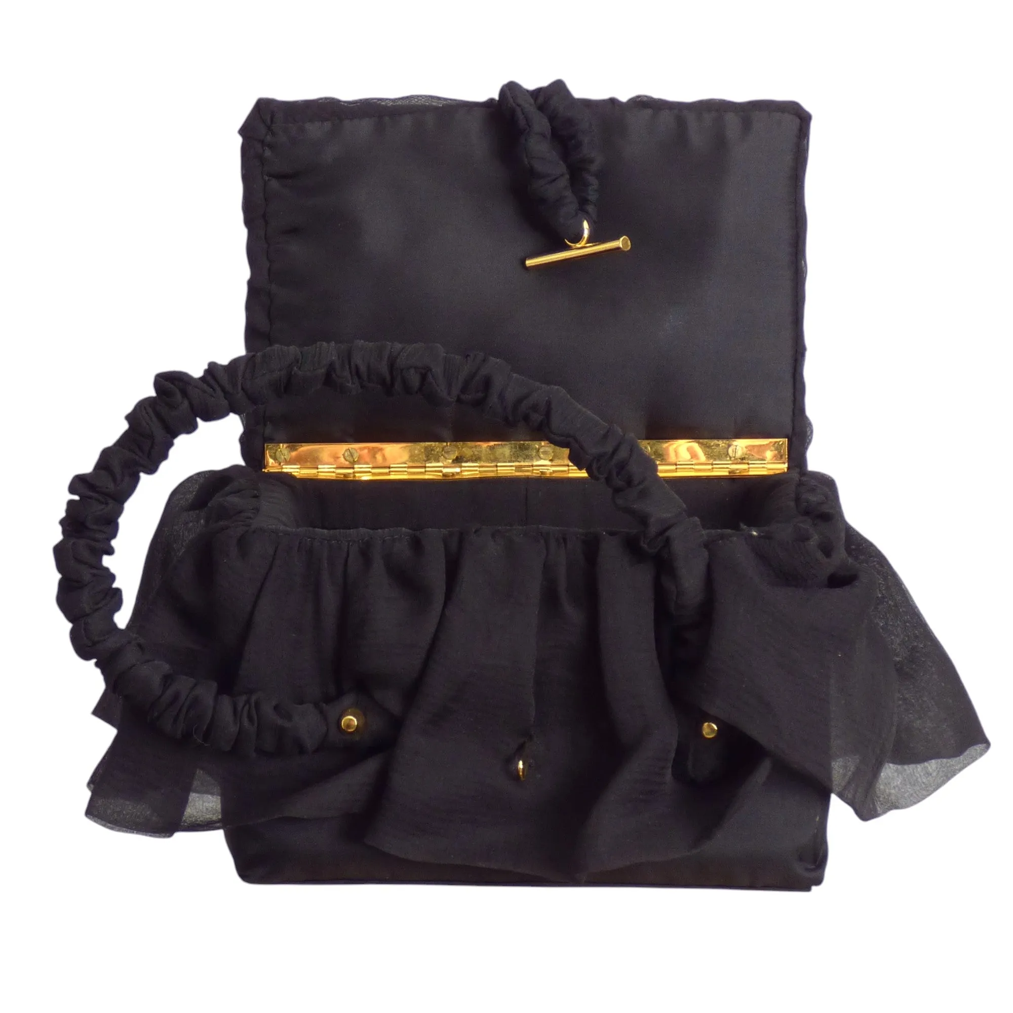 31 FEVRIER- NWT 1990s Black Chiffon Box Purse
