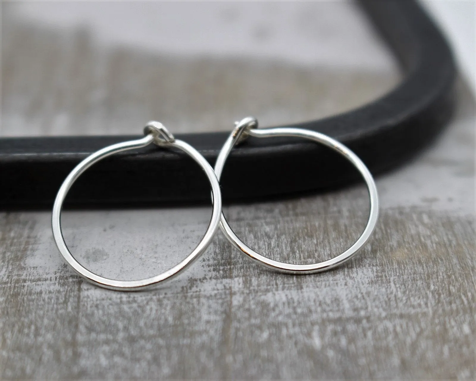 3/4” Silver Hoops