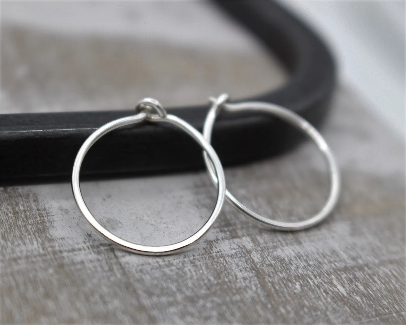3/4” Silver Hoops