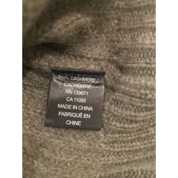 360 CASHMERE Lena One-Shoulder‎ 100% Cashmere Sweater in Olive Size Small NWT