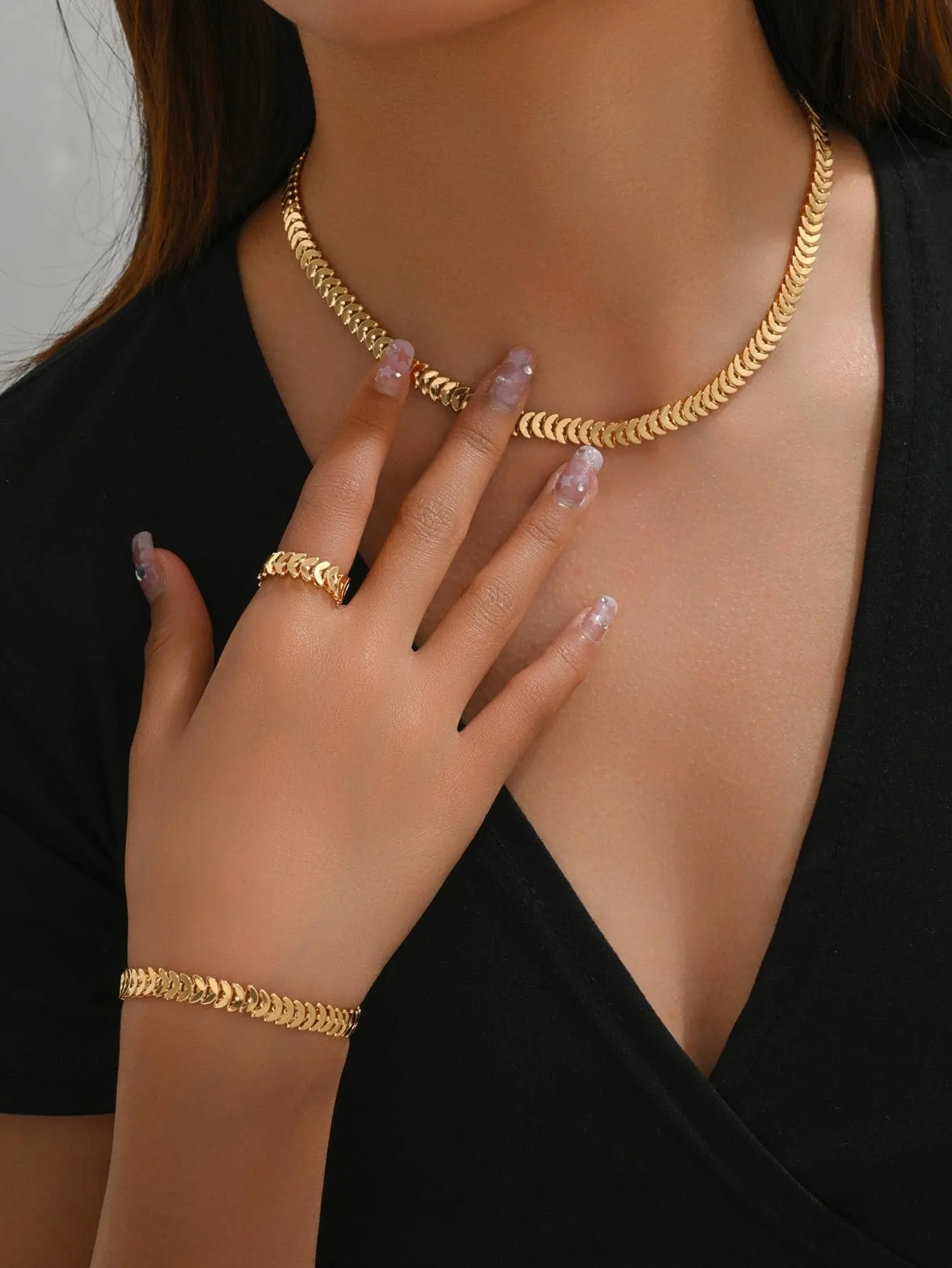 3pcs/set Minimalist Jewelry Set - Gold