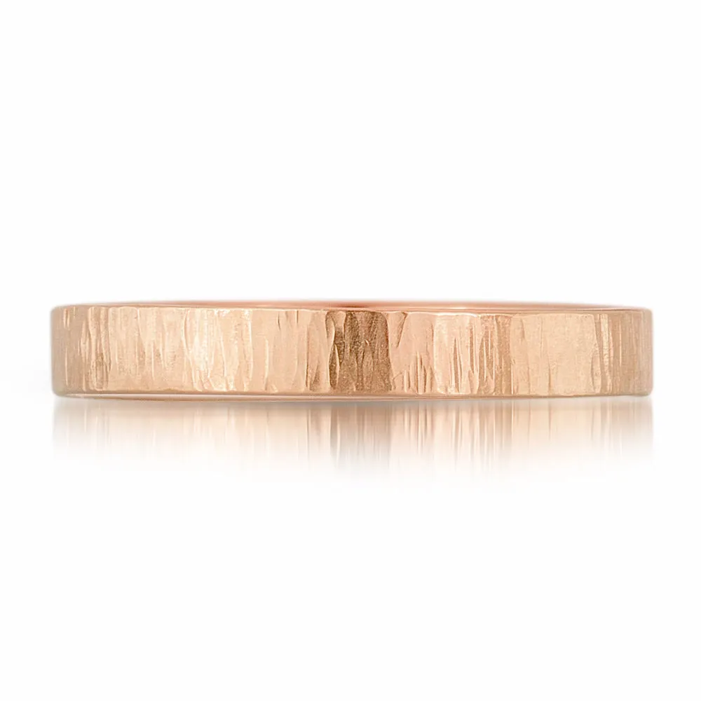 4mm Bark Texture Wedding Band