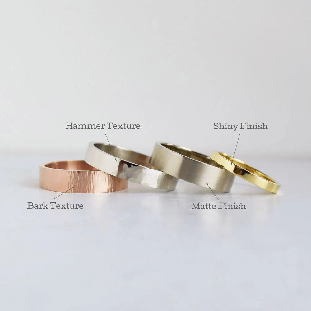 4mm Bark Texture Wedding Band