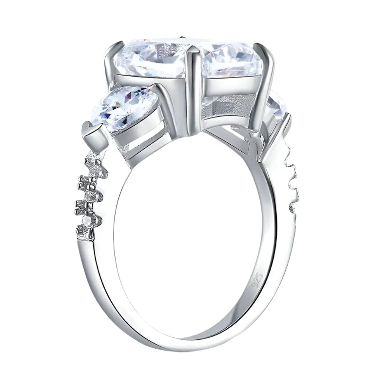 5.0 Ct Cushion Cut Diamond Three-Stone Luxury Ring