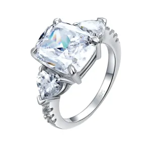 5.0 Ct Cushion Cut Diamond Three-Stone Luxury Ring