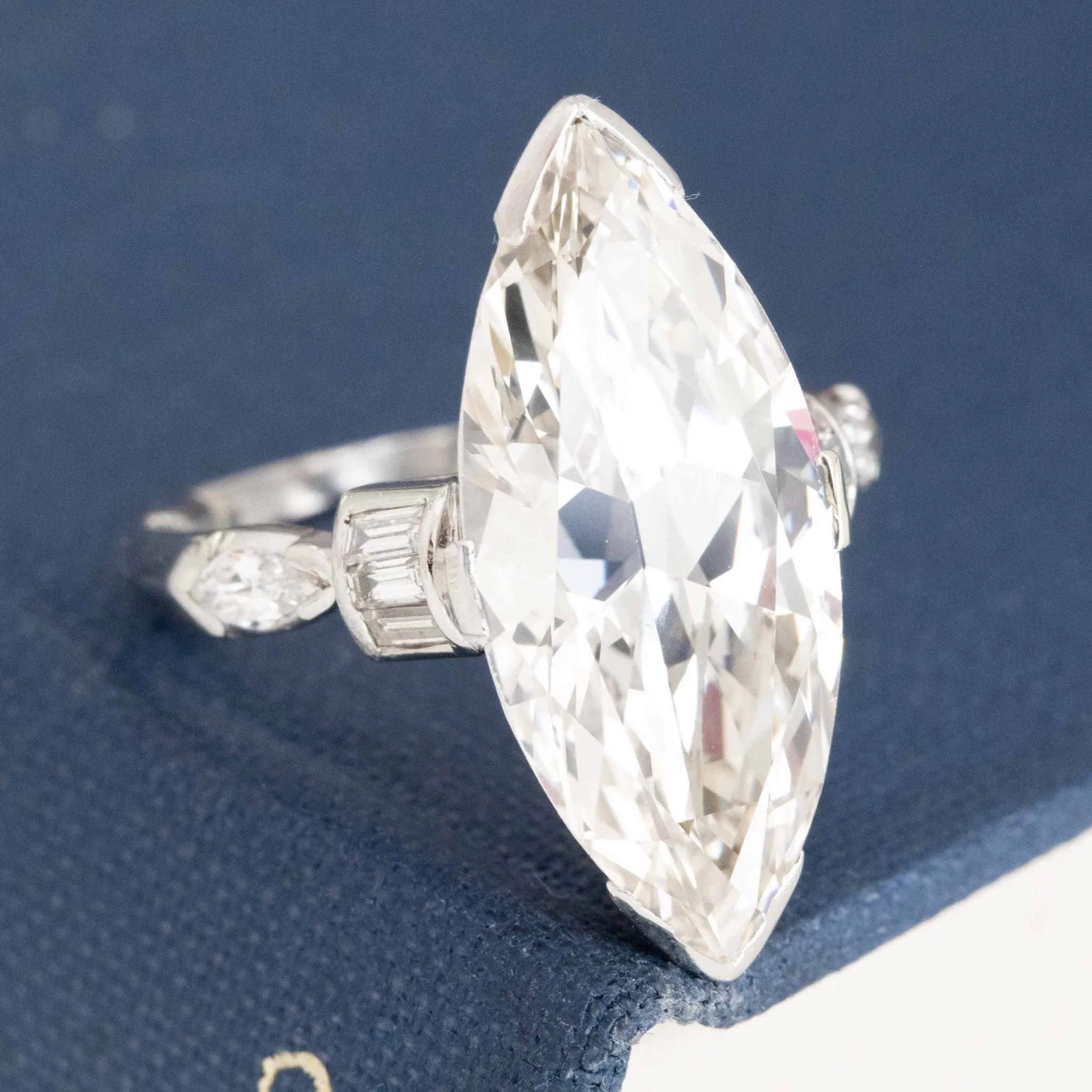 5.50ct Marquise Cut Diamond Solitaire, GIA M VS1