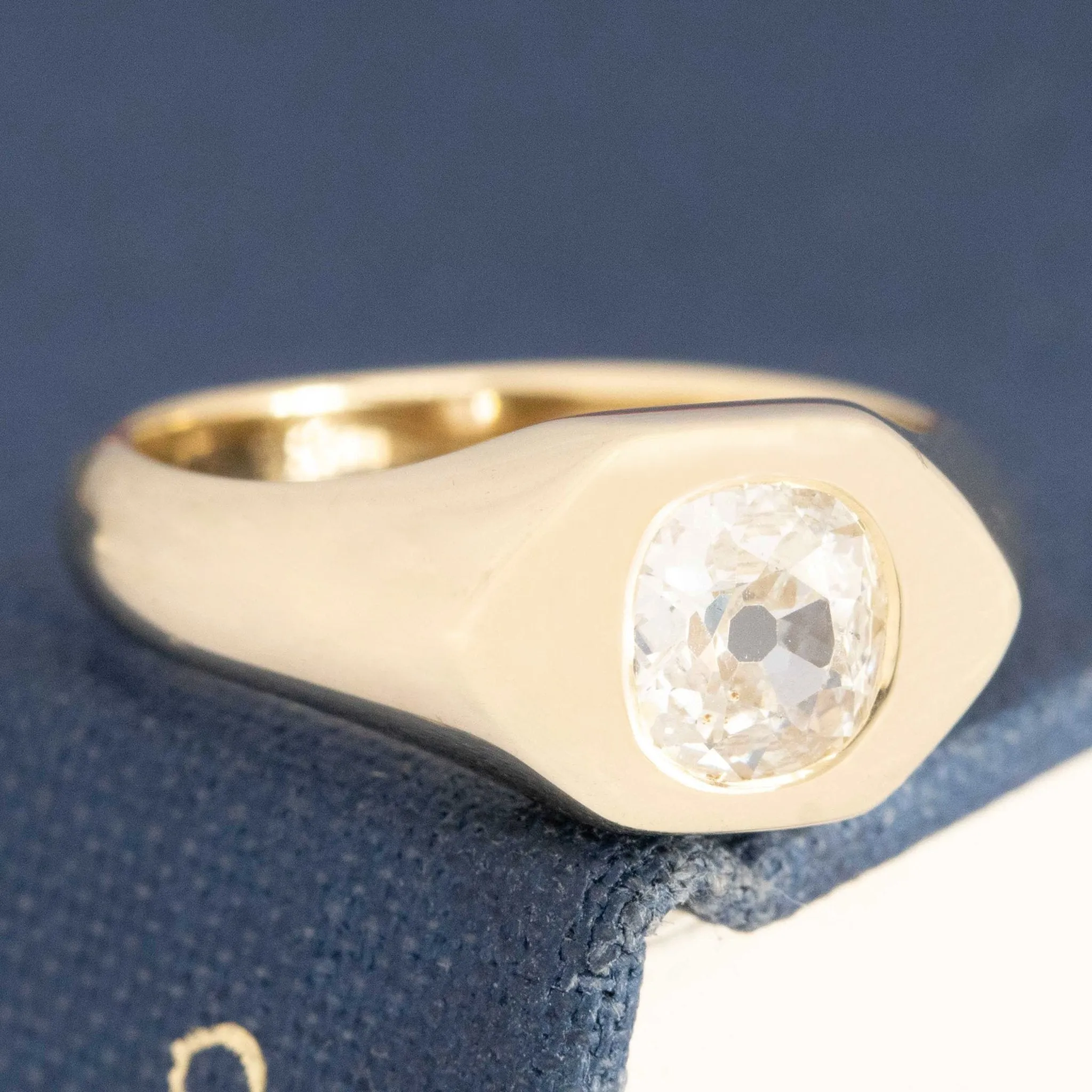 .70ct Old Mine Cut Diamond Signet Ring