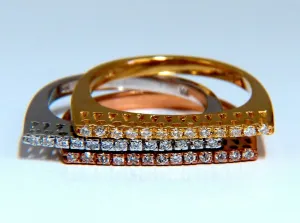.75ct Natural Diamonds STacking Bands 14kt Gold Mod minimalist deco