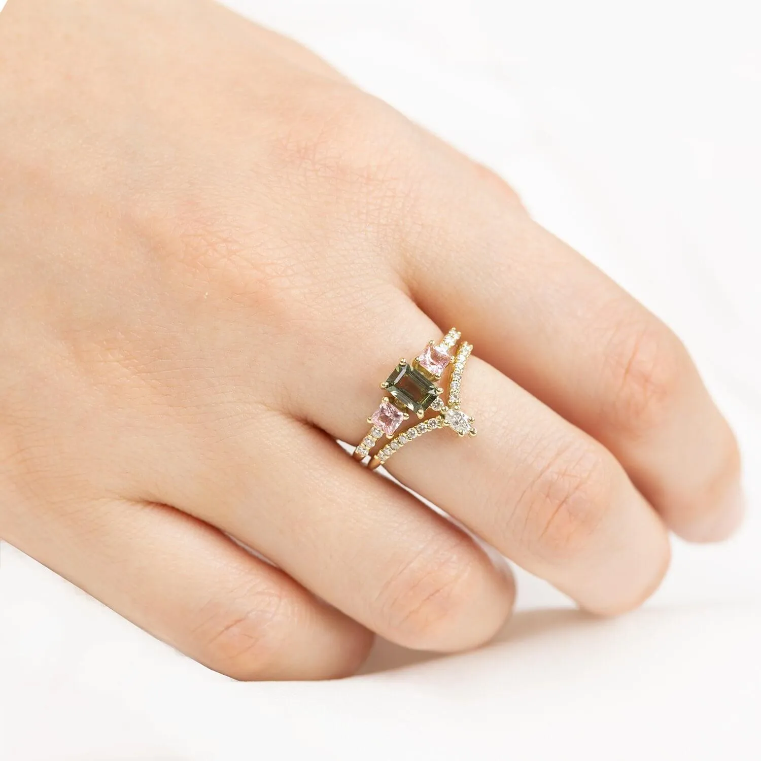 Abigail Marquise Chevron Diamond ring