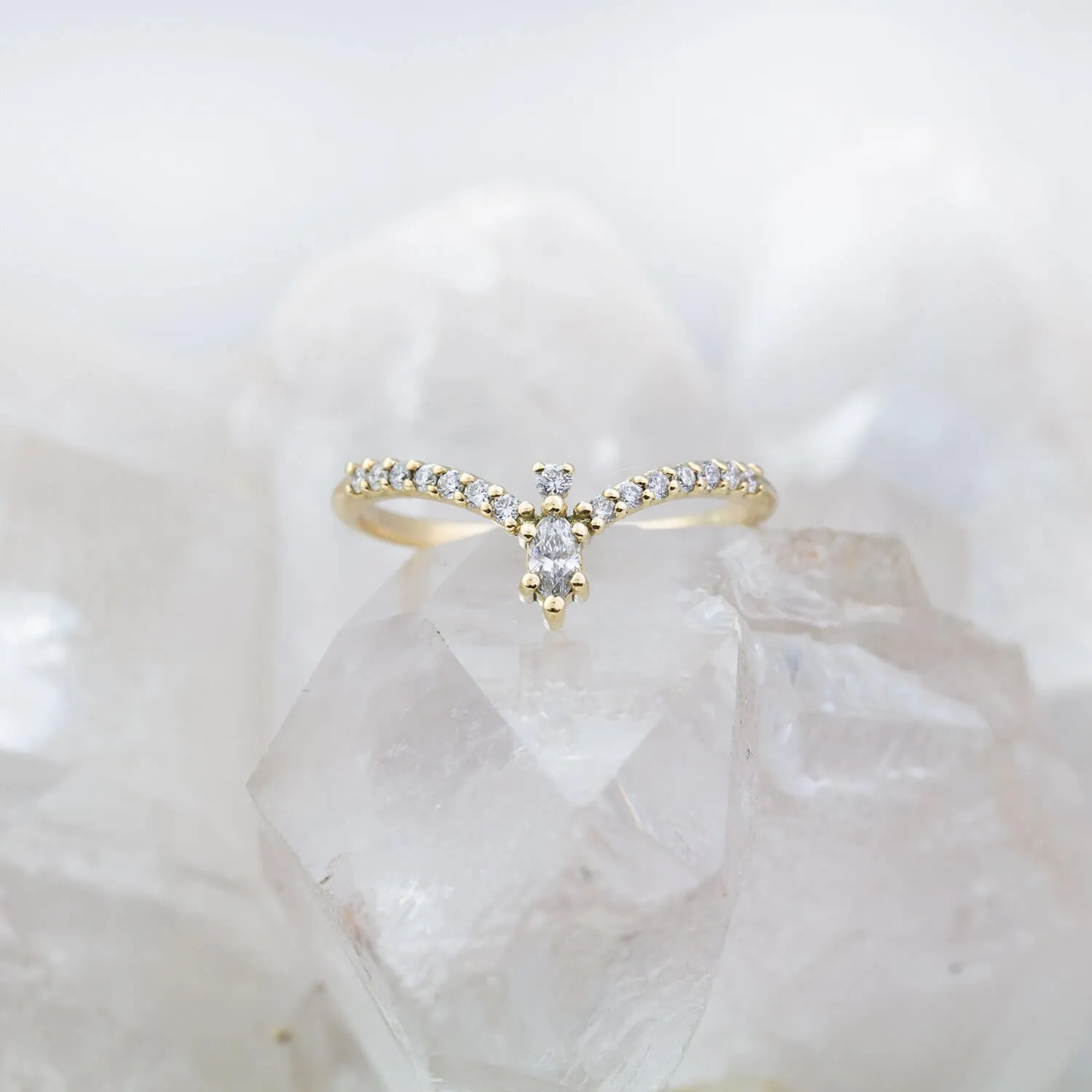Abigail Marquise Chevron Diamond ring